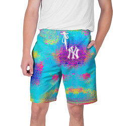 Шорты на шнурке мужские New York Yankees - baseball team - logo, цвет: 3D-принт