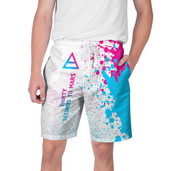 Шорты на шнурке мужские Thirty Seconds to Mars neon gradient style: по-вер, цвет: 3D-принт