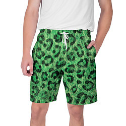 Мужские шорты Зелёный леопард паттерн