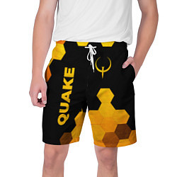 Шорты на шнурке мужские Quake - gold gradient вертикально, цвет: 3D-принт