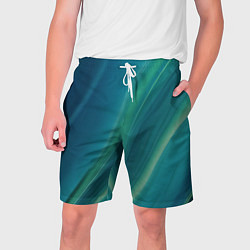 Мужские шорты Сине-зелёная жидкая текстура - нейросеть