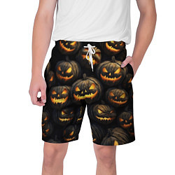Мужские шорты Зловещие хэллоуинские тыквы