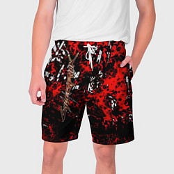 Мужские шорты Красная иллюстрация киберпанк
