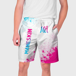 Шорты на шнурке мужские Maneskin neon gradient style вертикально, цвет: 3D-принт