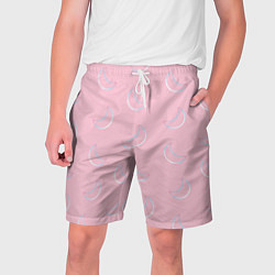Шорты на шнурке мужские Розовая луна, цвет: 3D-принт