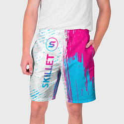 Шорты на шнурке мужские Skillet neon gradient style по-вертикали, цвет: 3D-принт