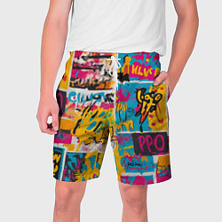 Шорты на шнурке мужские В стиле поп арт, цвет: 3D-принт