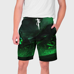 Мужские шорты Геометрическая текстурная зеленая абстракция