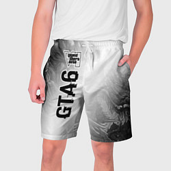 Шорты на шнурке мужские GTA6 glitch на светлом фоне по-вертикали, цвет: 3D-принт
