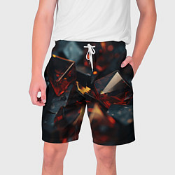 Шорты на шнурке мужские Темные абстрактные кубы, цвет: 3D-принт
