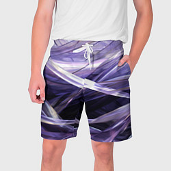 Шорты на шнурке мужские Фиолетовые прозрачные полосы, цвет: 3D-принт