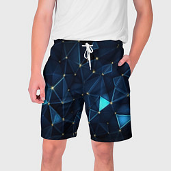 Мужские шорты Синие осколки из мелких абстрактных частиц калейдо