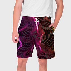 Шорты на шнурке мужские Переплетающие цветные линии, цвет: 3D-принт