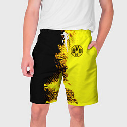 Шорты на шнурке мужские Borussia fc sport краски, цвет: 3D-принт