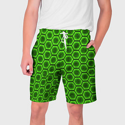 Шорты на шнурке мужские Энергетический щит - зеленый, цвет: 3D-принт