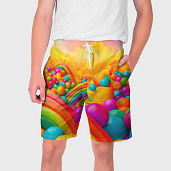 Мужские шорты Цветные пузыри и радуга