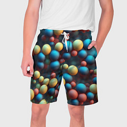 Мужские шорты Разноцветные шарики молекул