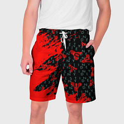 Шорты на шнурке мужские Destiny краски надписи текстура, цвет: 3D-принт