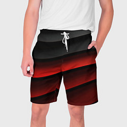 Шорты на шнурке мужские Черно-красный объемный градиент, цвет: 3D-принт