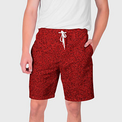 Шорты на шнурке мужские Тёмный красный мелкая мозаика, цвет: 3D-принт