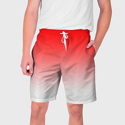 Шорты на шнурке мужские Красно белый градиент, цвет: 3D-принт