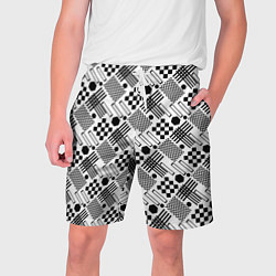 Мужские шорты Современный черно белый геометрический узор