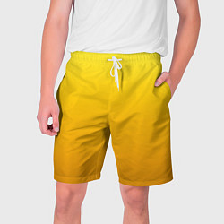 Шорты на шнурке мужские Градиент насыщенный жёлтый, цвет: 3D-принт