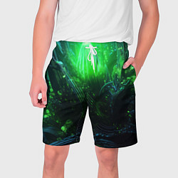 Мужские шорты Зеленая кислотная яркая неоновая абстракция