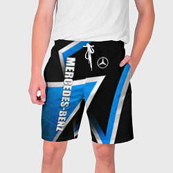 Шорты на шнурке мужские Mercedes - blue metal, цвет: 3D-принт