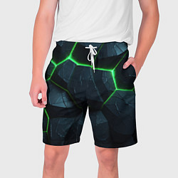 Мужские шорты Abstract dark green geometry style