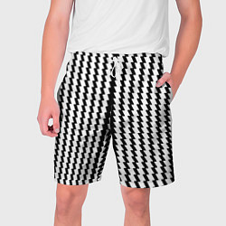 Шорты на шнурке мужские Чёрно-белые вертикальные полосы, цвет: 3D-принт