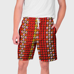 Шорты на шнурке мужские Красные плитки, цвет: 3D-принт