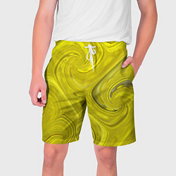 Шорты на шнурке мужские Желтая абстракция, цвет: 3D-принт