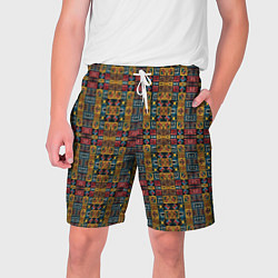 Шорты на шнурке мужские Геометрический африканский узор-паттерн, цвет: 3D-принт