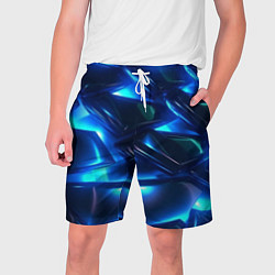 Мужские шорты Синие абстрактные неоновые плиты