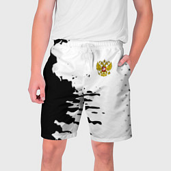 Шорты на шнурке мужские Россия герб звёзды в красках, цвет: 3D-принт