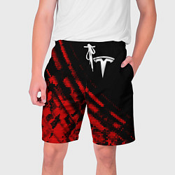 Шорты на шнурке мужские Tesla sport grunge, цвет: 3D-принт