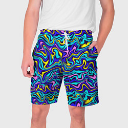 Шорты на шнурке мужские Psychedelic multicolored pattern, цвет: 3D-принт