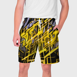Шорты на шнурке мужские Yellow and white abstraction, цвет: 3D-принт