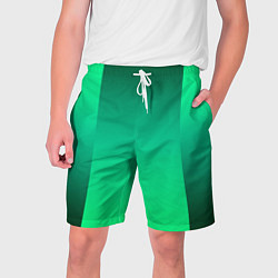 Шорты на шнурке мужские Яркий зеленый градиентный комбинированный фон, цвет: 3D-принт