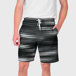 Шорты на шнурке мужские Тёмный серый абстрактные полосы, цвет: 3D-принт