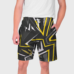 Шорты на шнурке мужские Абстрактный фон со спортивным узором, цвет: 3D-принт
