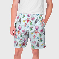 Мужские шорты Новогодний фон