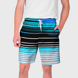 Шорты на шнурке мужские Разноцветные вертикальные линии, цвет: 3D-принт