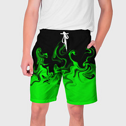 Мужские шорты Абстрактный зеленый огонь