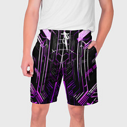 Мужские шорты Purple lines on a black background
