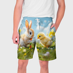 Мужские шорты Кролик и цыпленок встречают Пасху