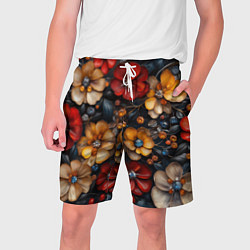 Мужские шорты Объемные бутоны цветов