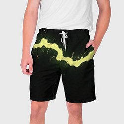 Мужские шорты Желтая трещина на черном