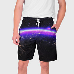 Шорты на шнурке мужские Планета и неоновое свечение, цвет: 3D-принт